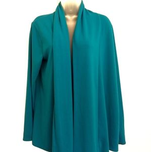 DKNY Turquoise Blue Open Front Cardigan